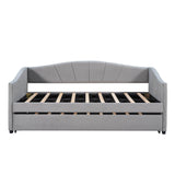 Velvet Upholstered Twin Daybed with Trundle Bed