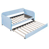 Modern Twin Upholstered Daybed with Trundle Bed - [Sofa Bed in Living Room]