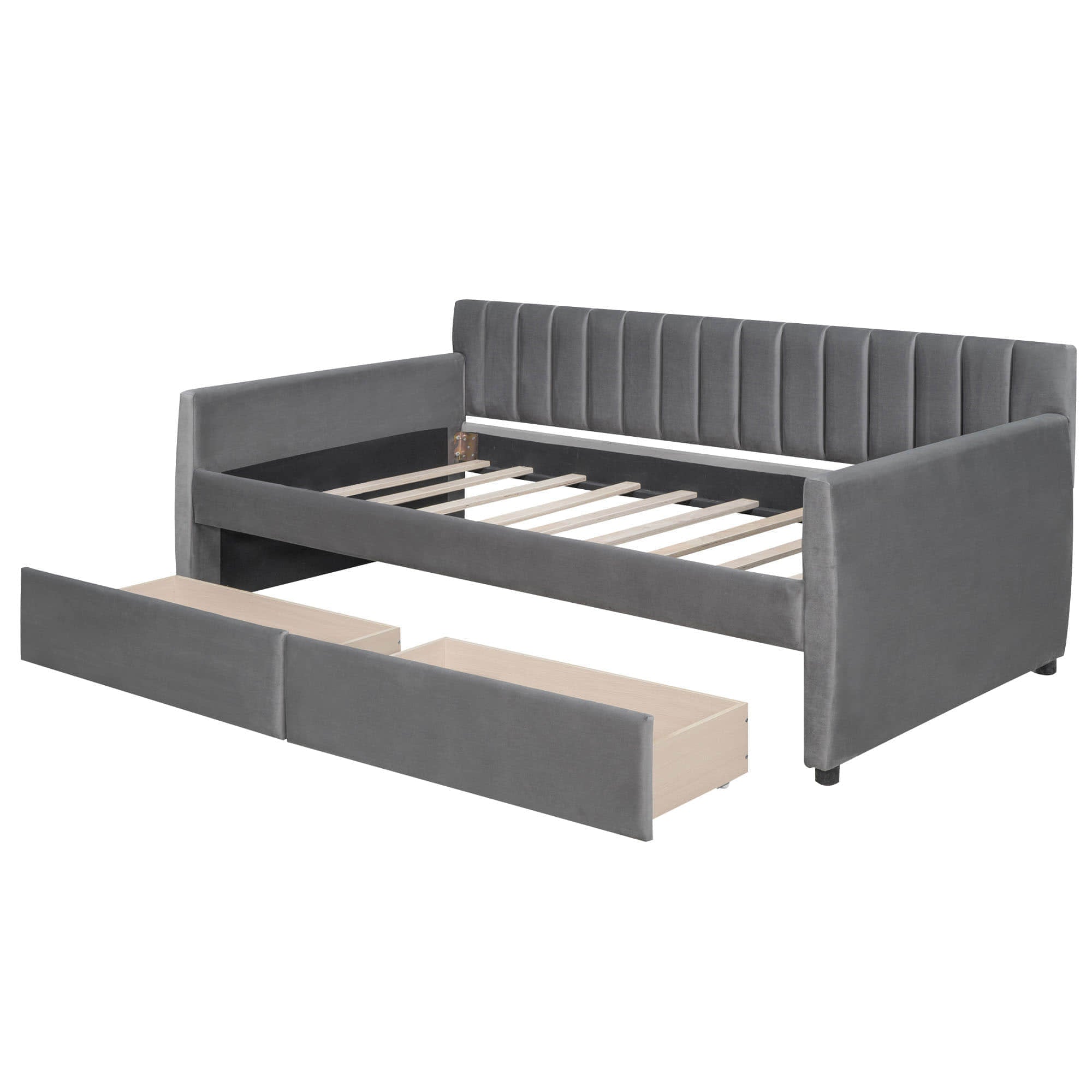 Modern Upholstered Twin Daybed with Storage - [Sofa Bed in Living Room]