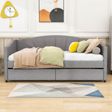 Velvet Upholstered Twin Daybed with Storage - [Drawers]