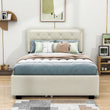 Full Velvet Upholstered Platform Bed Frame with Twin Trundle and Storage