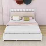 Wooden Queen Storage Bed with Headboard and Storage, Twin Trundle Bed