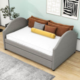 Modern Full Size Upholstered Daybed with Twin Trundle for Adults