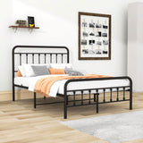 Vintage Full Size Metal Bed Frame with Slats Headboard