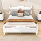 Traditional Full Size Low Profile Wood Platform Bed Frame with Headboard