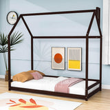 Solid Wood Twin House Toddler Floor Bed