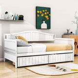 Wood Twin Daybed with Storage Drawers and Arch Back