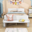 Full Size Kids Bed Frame with Headboard and Footboard Bench, Storage