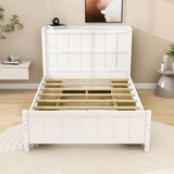 Wooden Full Size Platform Bed with Headboard and Storage - [Drawers, Shelves]