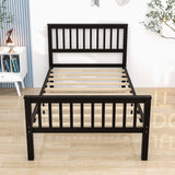 Twin Size Kids Platform Bed Frame with Headboard - [Mattress Foundation]