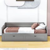 Wood Twin to King Extendable Daybed with Trundle and Storage Drawers