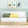 Wood Twin to King Extendable Daybed with Trundle and Storage Drawers