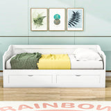 Wood Twin to King Extendable Daybed with Trundle and Storage Drawers