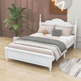 Wood Traditional Full Size Platform Bed Frame with Headboard