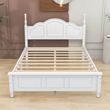 Wood Traditional Full Size Platform Bed Frame with Headboard