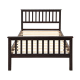 Twin Size Kids Platform Bed Frame with Headboard - [Mattress Foundation]