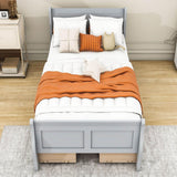 Wood Twin Sleigh Bed Frame with Headboard and Storage Drawers