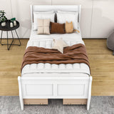 Wood Twin Sleigh Bed Frame with Headboard and Storage Drawers