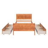 Wood Twin Sleigh Bed Frame with Headboard and Storage Drawers