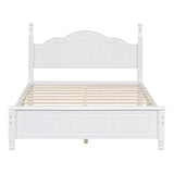 Wood Traditional Full Size Platform Bed Frame with Headboard