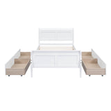 Wood Twin Sleigh Bed Frame with Headboard and Storage Drawers