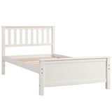 Wooden Twin Platform Bed with Headboard for Kids, Adult