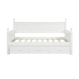 Wood Twin Daybed with Storage Drawers and Beadboard Back