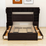 Smart Queen Storage Bed Frame with Headboard and Charging Station