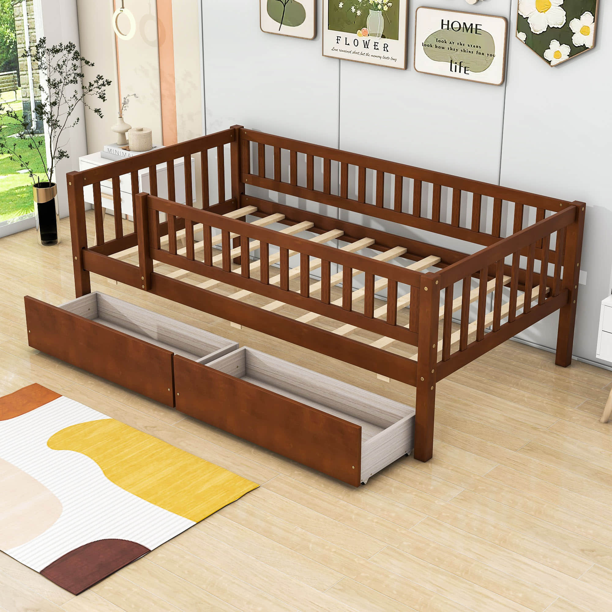 Twin Size Toddler Nursery Daybed with Storage Drawers