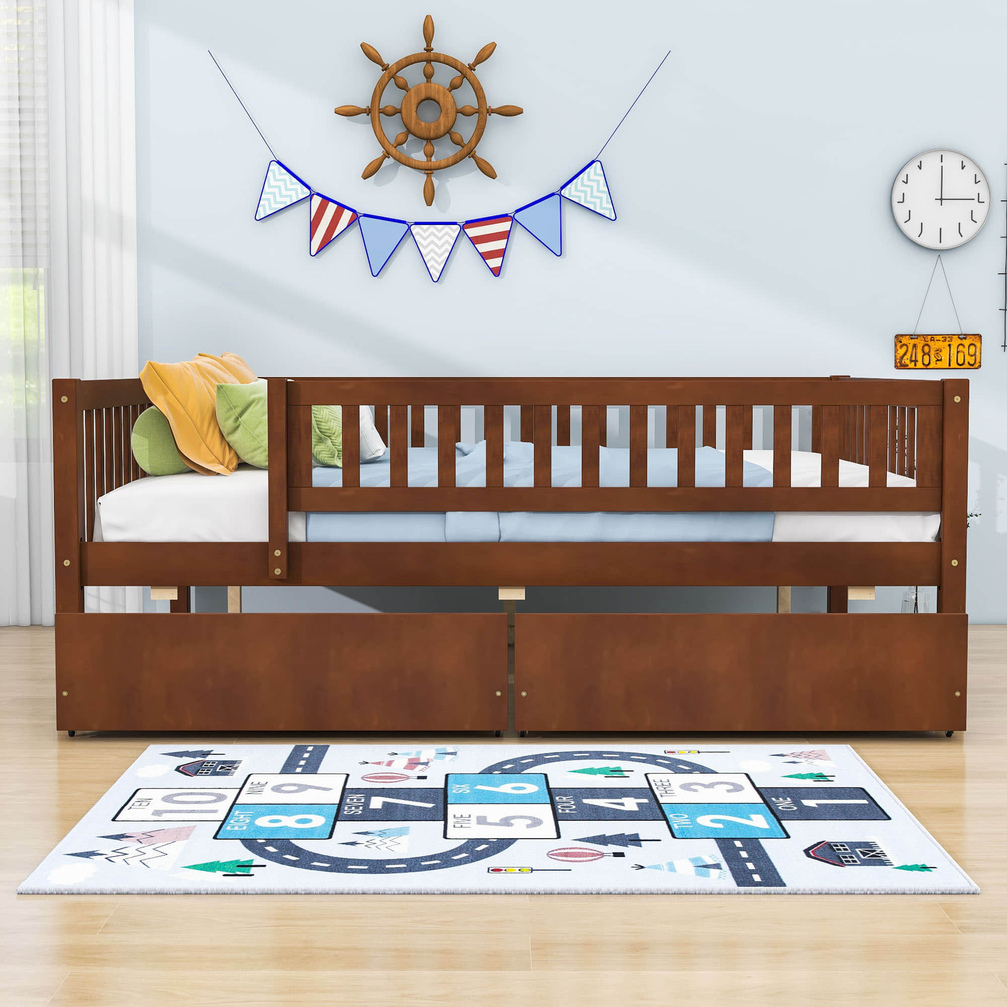 Full Size Toddler Nursery Daybed with Storage Drawers