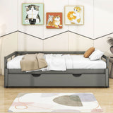 Modern Wood Twin / King Extendable Daybed with Twin Trundle