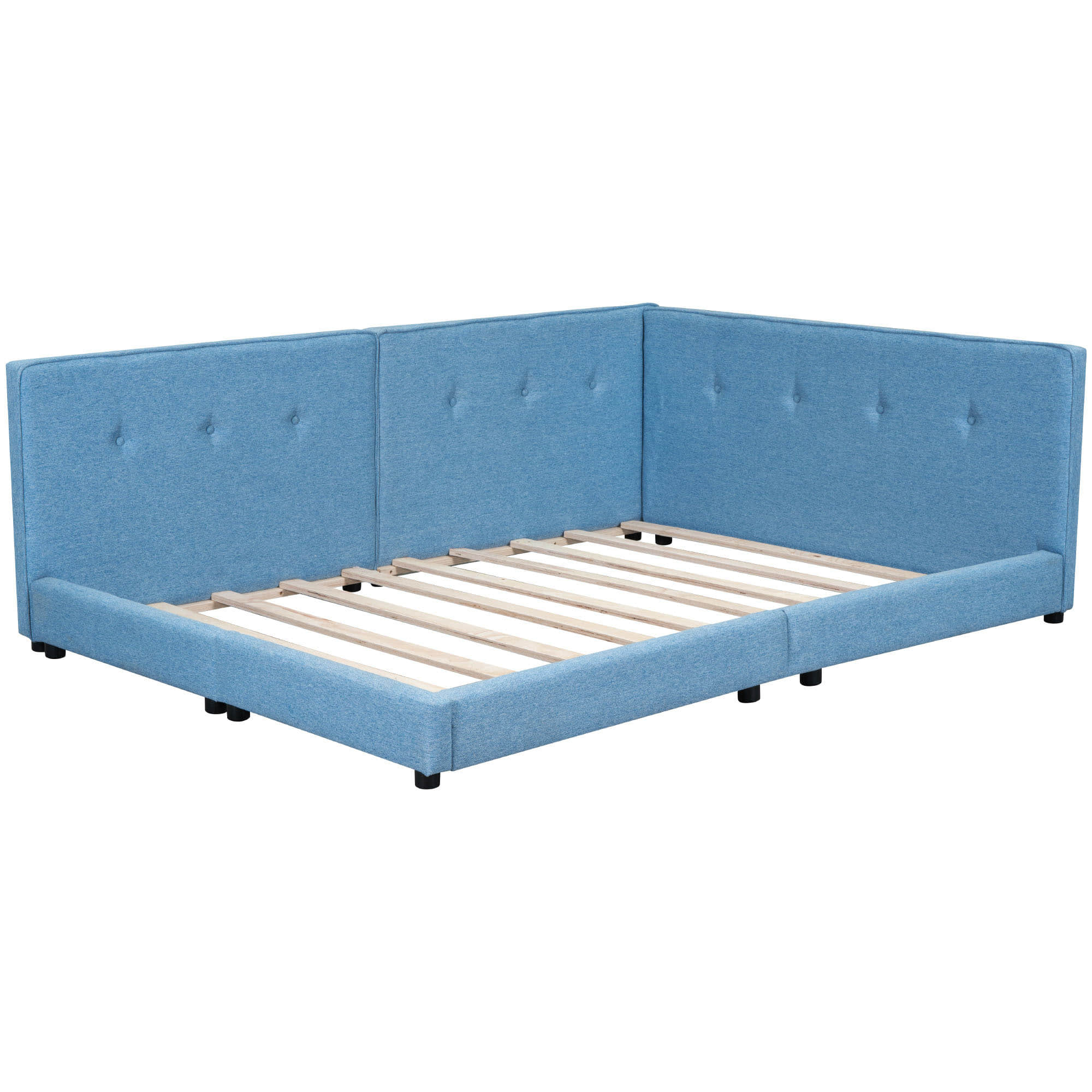 Smart Modern Low Profile Upholstered Queen Daybed with USB Ports